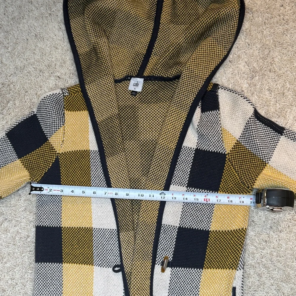 NWOT CAbi Checkered Hooded Sweater Coat, style 4229, size medium - Picture 12 of 14
